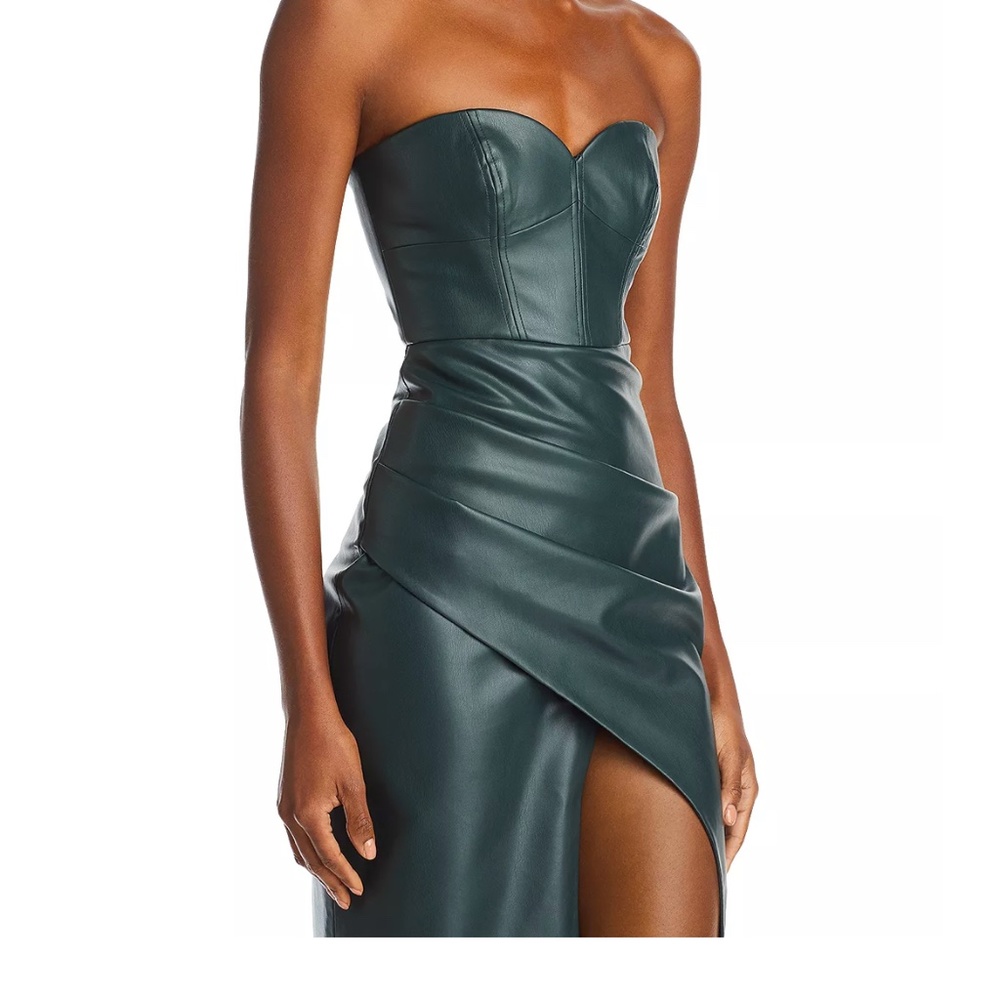Bardot green leather dress